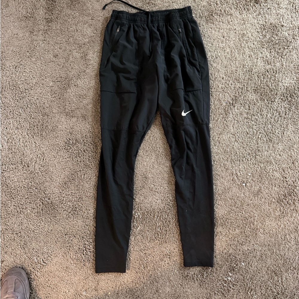 Nike Black running Pants with White Swoosh